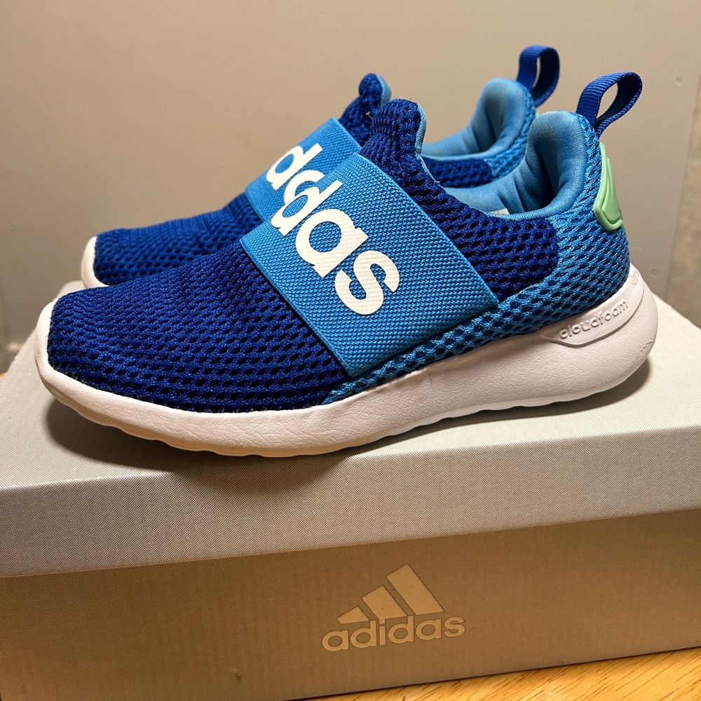Blue Adidas Lite Slip on Style Running Shoe